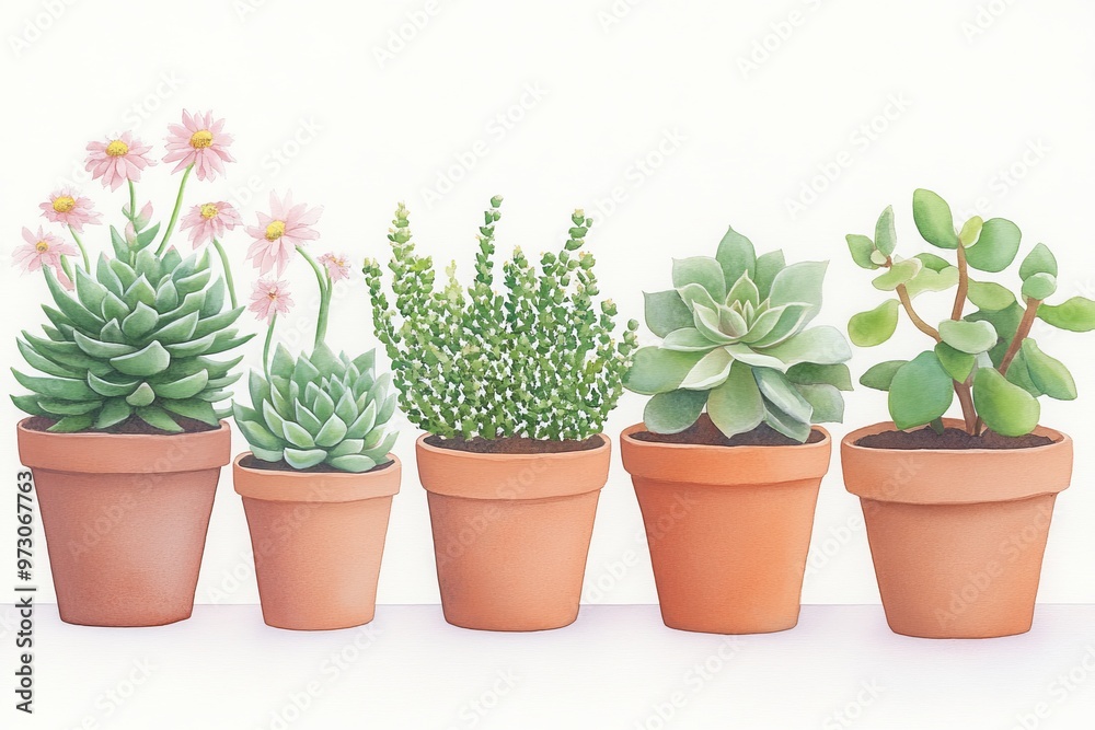 A collection of potted succulents featuring various shapes and sizes, perfect for home decor and gardening inspiration. A collection of potted succulents featuring various shapes and sizes, perfect for home decor and gardening inspiration.