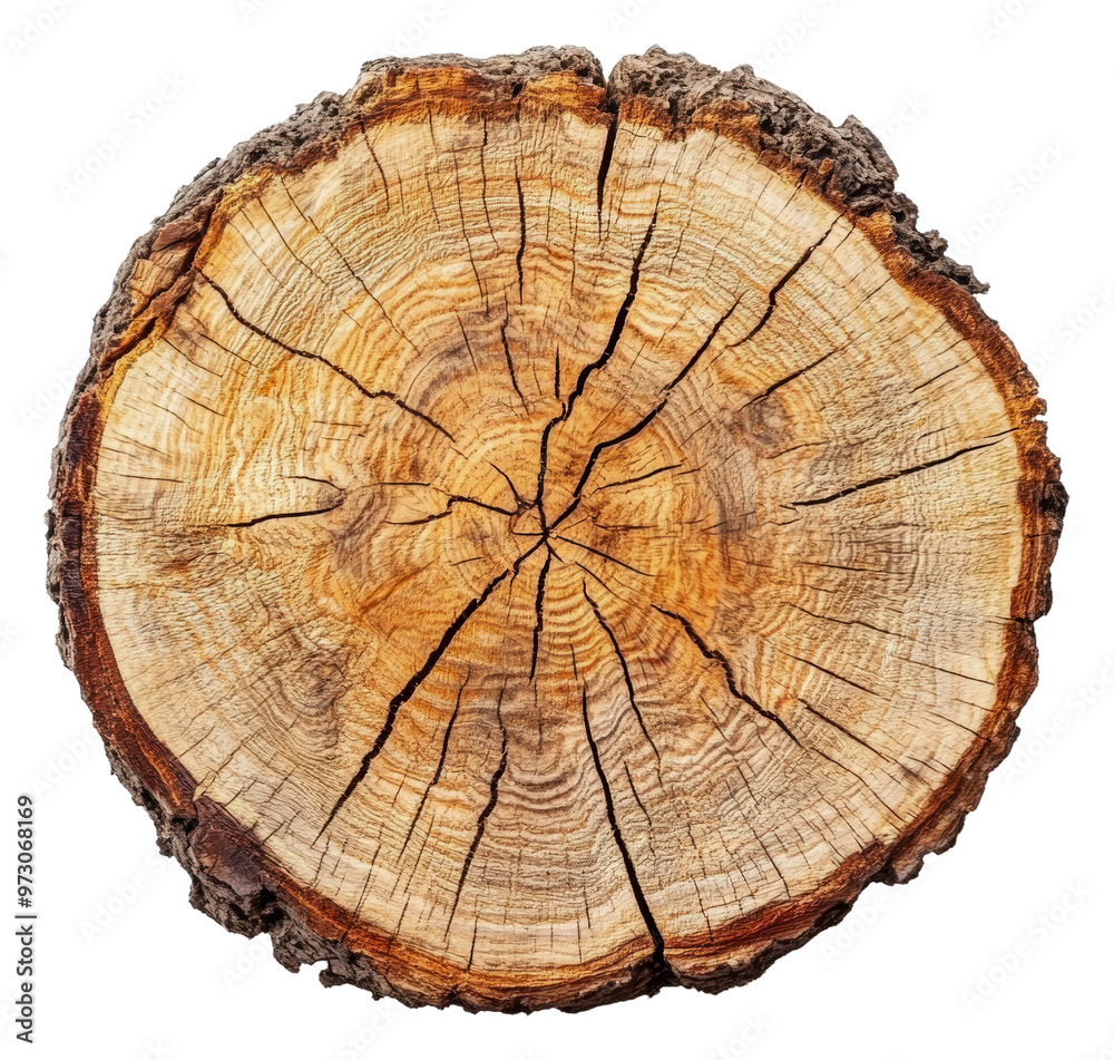 Fototapeta premium PNG Tree stump close-up with natural patterns