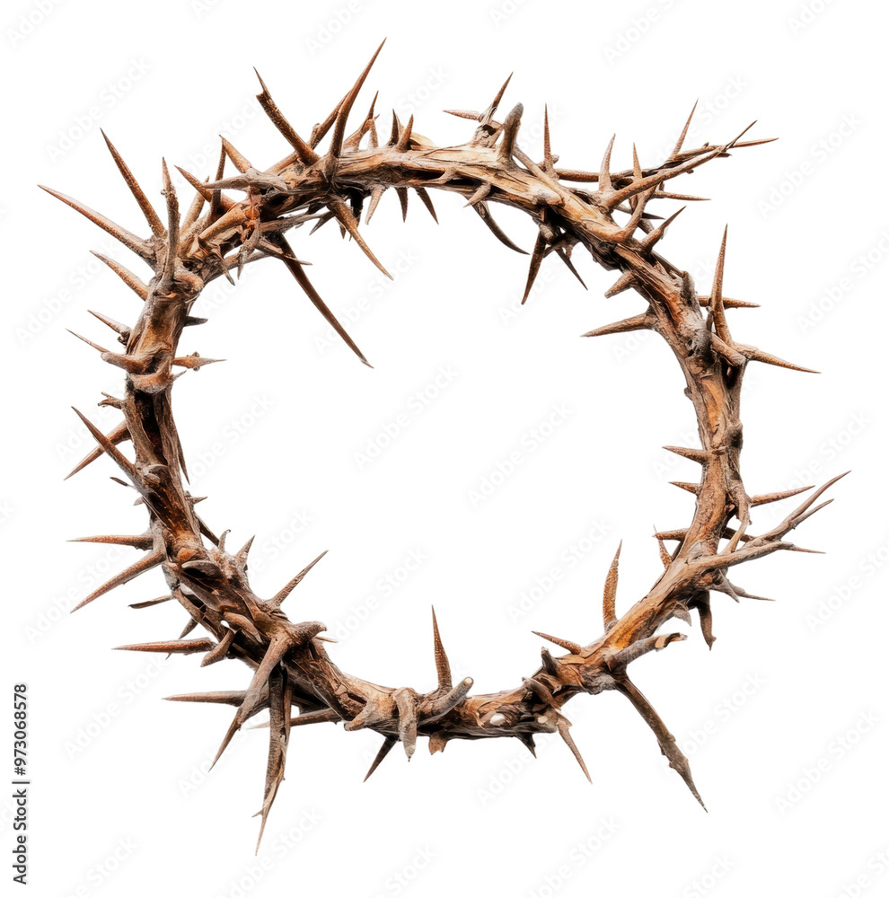 Fototapeta premium PNG Thorny crown placed on a white background