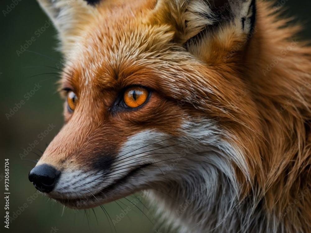 Fox with sharp orange eyes. Fox with sharp orange eyes.