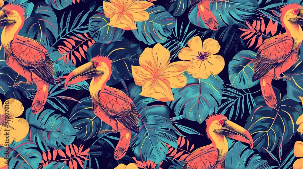 colourful flower pattern wallpaper