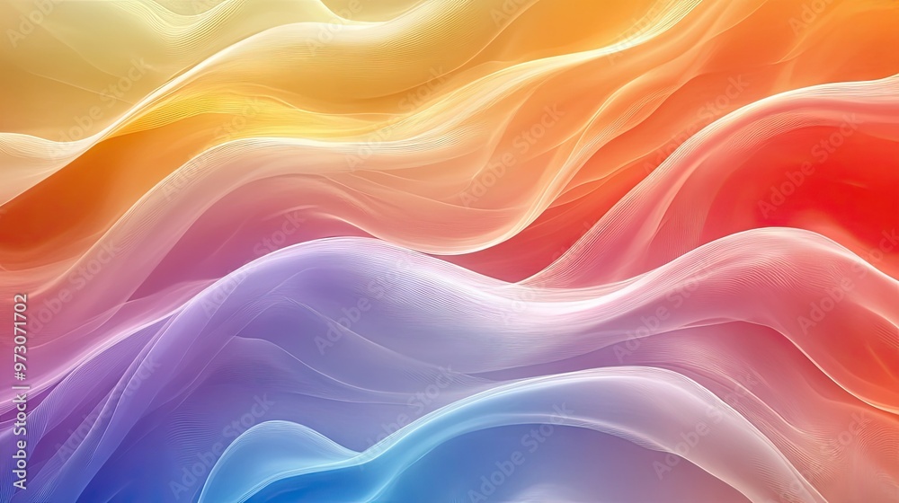 Fototapeta premium An abstract background featuring waves of color, blending seamlessly in a gradient pattern.