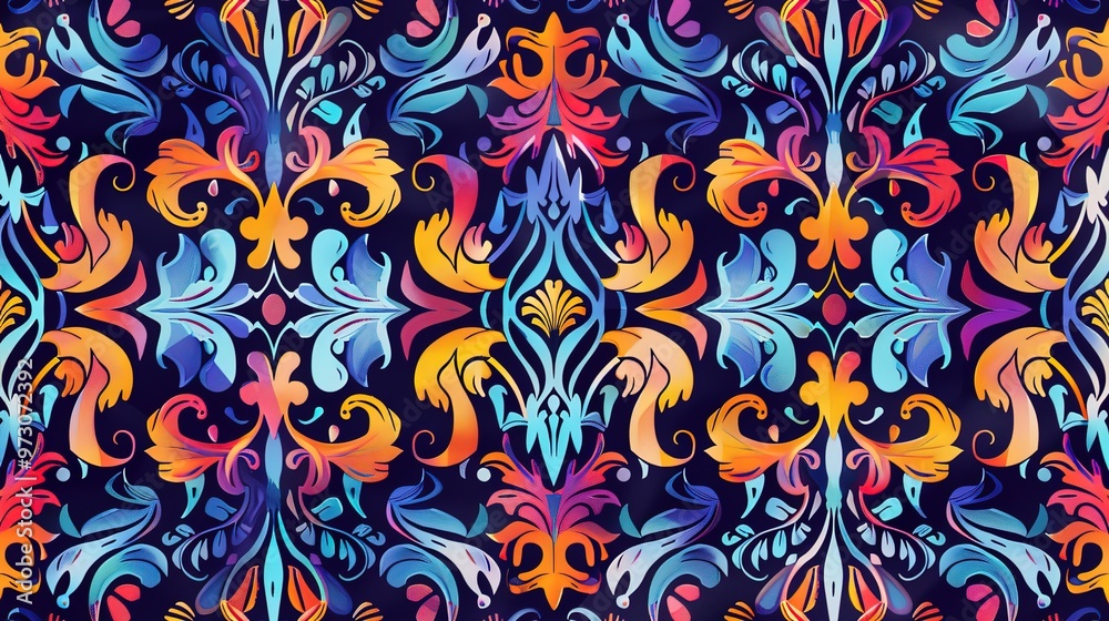 colourful motifs seamless wallpaper