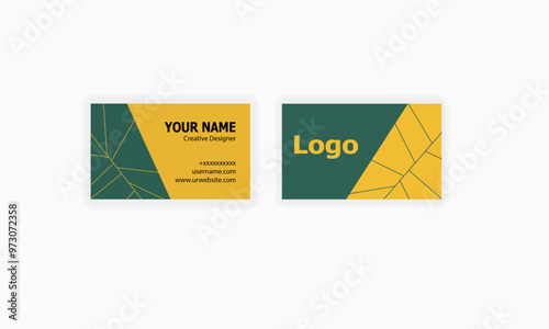 "Modern Creative Business Card Template with Bold Typography". Design color Green, Orang, and Black . It is vector design .
