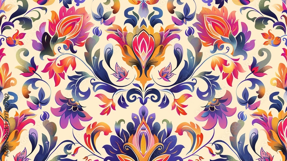 colourful motifs seamless wallpaper