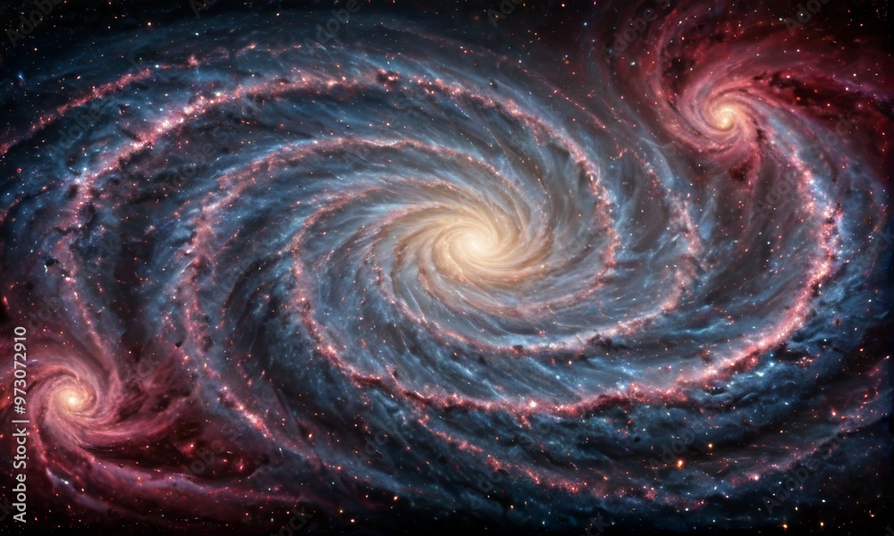 Majestic Spiral Galaxy in Deep Space Majestic Spiral Galaxy in Deep Space