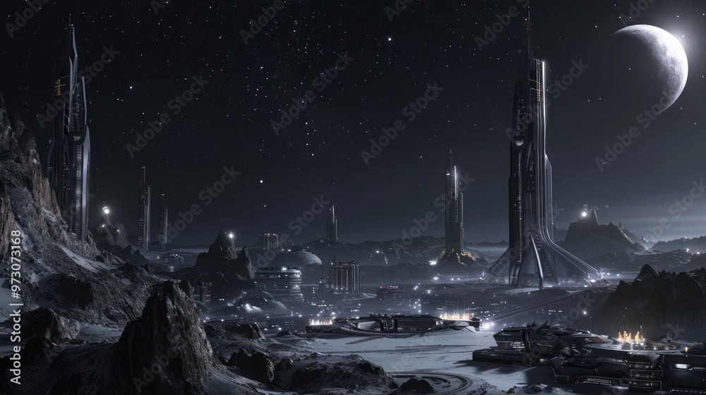 Futuristic Cityscape on a Distant Planet
