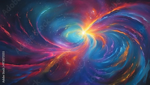 Cosmic whirl of radiant colors revealing the beauty and mystery of the universe