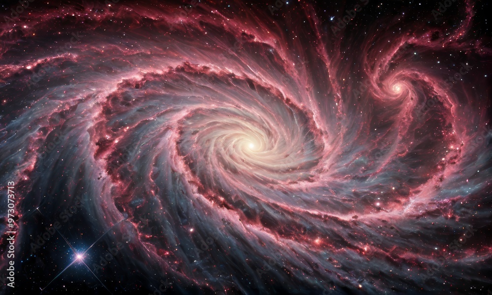 Majestic Spiral Galaxy in Deep Space Majestic Spiral Galaxy in Deep Space