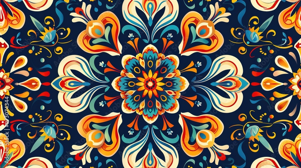 colourful motifs seamless wallpaper