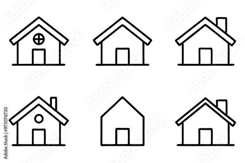 House icon, vector house logo, simple line art logo, home icon, building house icon