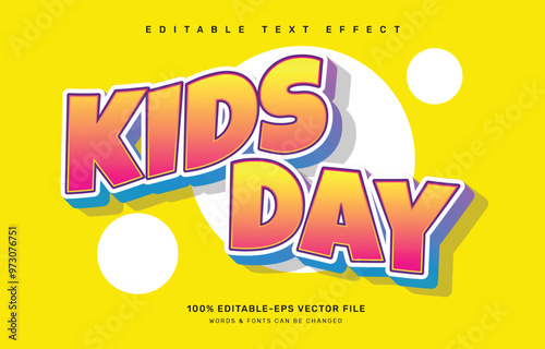 Kids day editable text effect template