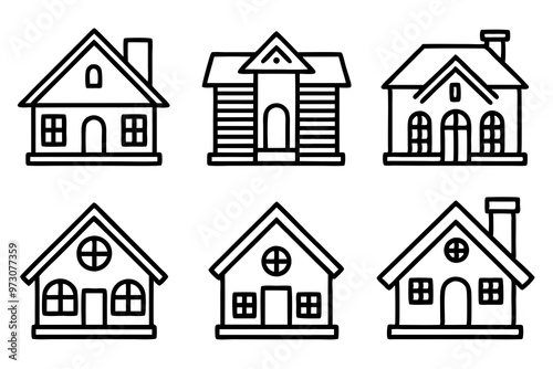 House icon, vector house logo, simple line art logo, home icon, building house icon