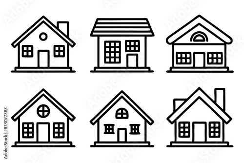 House icon, vector house logo, simple line art logo, home icon, building house icon