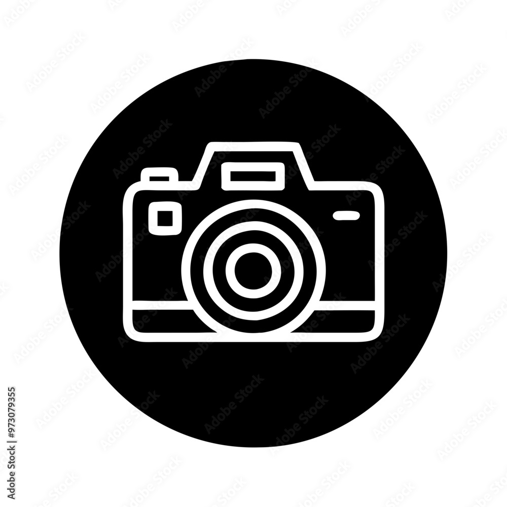 Vector icon camera design on black background for photography and media purposes
Vector icon camera design on black background for photography and media purposes