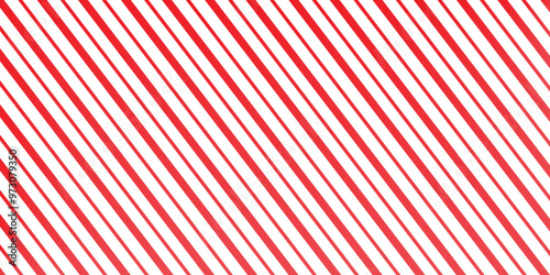 Red Christmas seamless pattern. Candy cane diagonal stripes background.