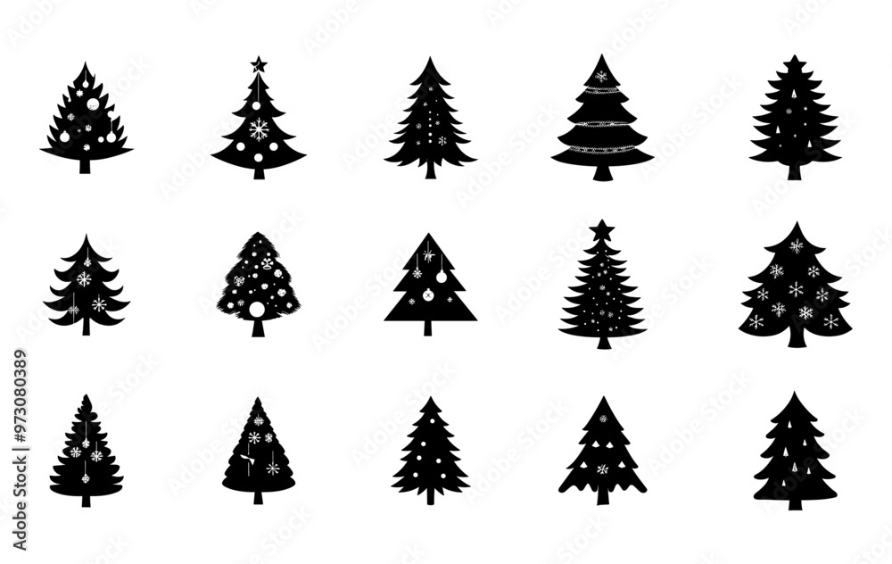 Obraz premium VEC 2000251Christmas tree icon collection - vector illustration