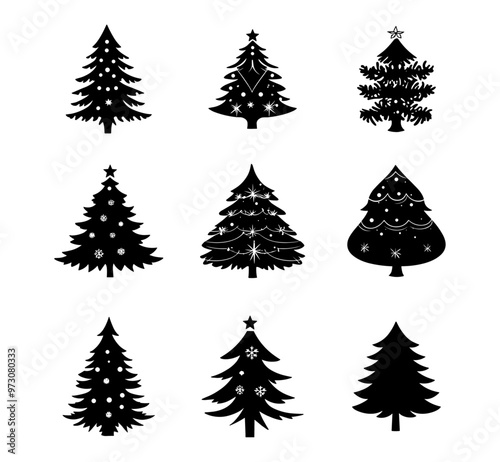 VEC 2000248Christmas tree icon collection - vector illustrationChristmas tree icon collection - vector illustration