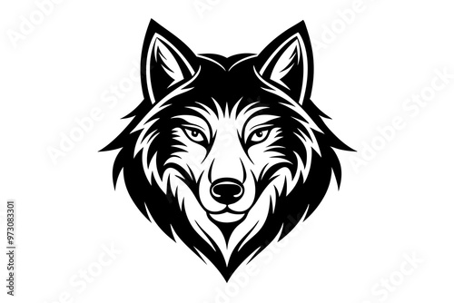 wolf head icon, wolf head simple logo vector silhouette