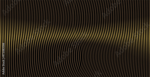 a composition of repeating curved lines in brown and gold and a black background as inspiration for the background of visual communication design photo