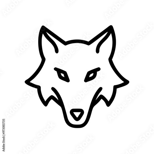 wolf head icon, wolf head simple logo vector silhouette