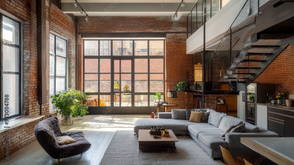 Picture of An urban loft conversion retains its industrial roots with exposed ...