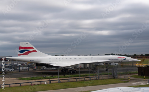 British Airways Concorde "Alpha Bravo" on display at Heathrow Airport, London, UK