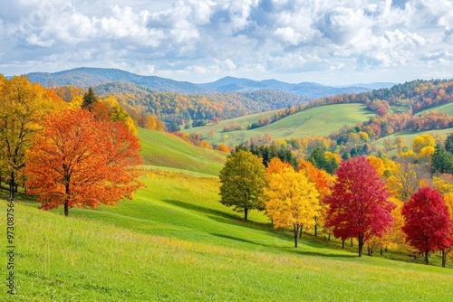 Thanksgiving trees in a rural landscape