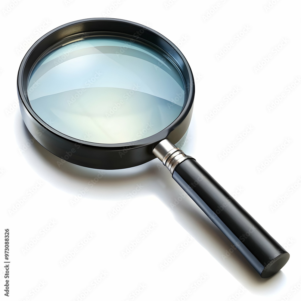 magnifier glass black big glass on white background magnifier glass black big glass on white background