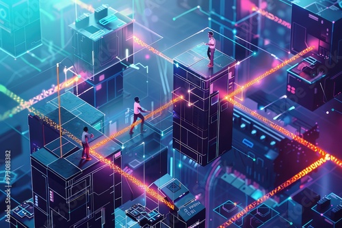 free photo of man works on a computer and conducts analysis using neural networks. Worldwide interface. The young man absorbs information. Technology concept