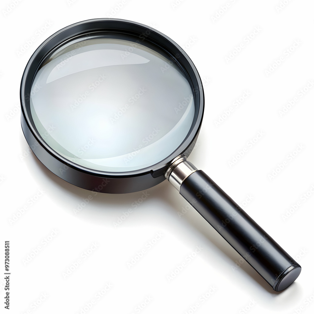 magnifier glass black big glass on white background magnifier glass black big glass on white background