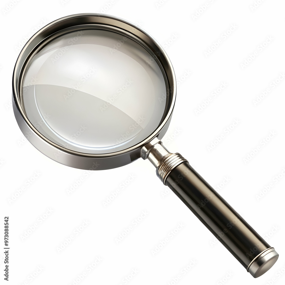 magnifier glass black big glass on white background magnifier glass black big glass on white background