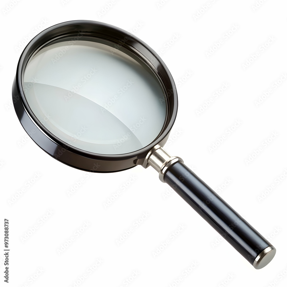 magnifier glass black big glass on white background magnifier glass black big glass on white background