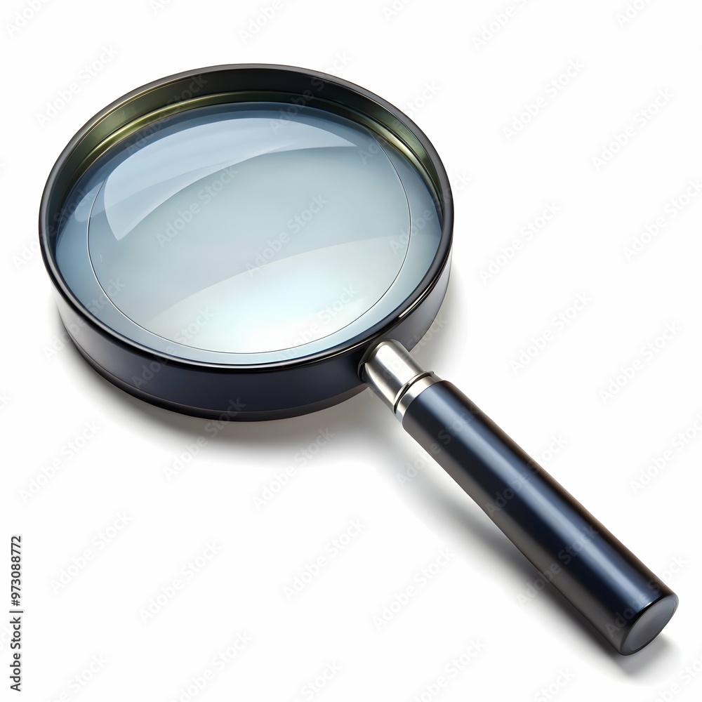 magnifier glass black big glass on white background magnifier glass black big glass on white background