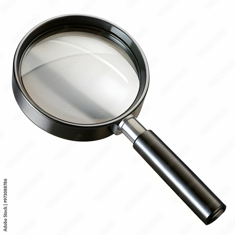 magnifier glass black big glass on white background magnifier glass black big glass on white background