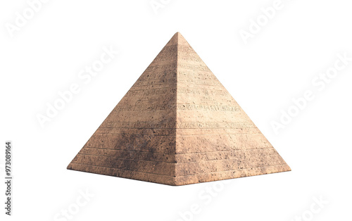 Ancient Egyptian pyramid on transparent background, png	