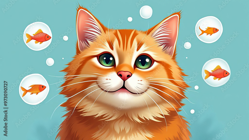 Portrait fluffy cat , smiling cat looking at camera. The cat dreams of food. Portrait fluffy cat , smiling cat looking at camera. The cat dreams of food.