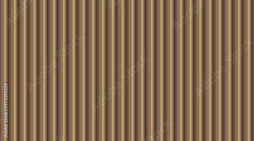 Metal bronze abstract background with cylinder curve pattern or vertical. Vector Illustration