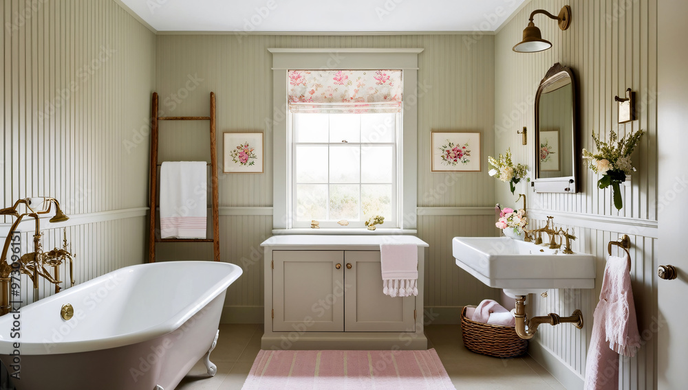 Designing a bathroom in traditional style, Bathroom model. Designing a bathroom in traditional style, Bathroom model.