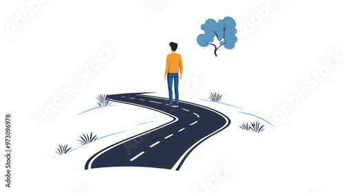 Choose the Right Way to Success Vector Illustration isolated on white background