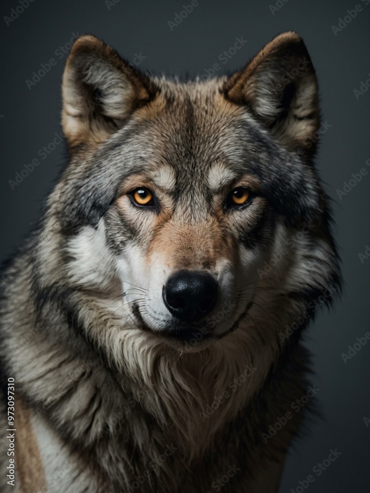 Wolf in a clean studio shot. Wolf in a clean studio shot.
