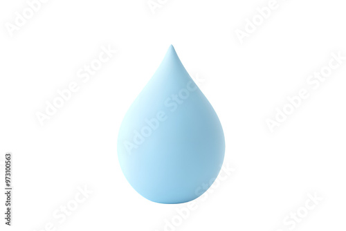 Minimalistic cartoonish flat matte water drop icon | Isolated on Transparent & White Background | PNG File with Transparency