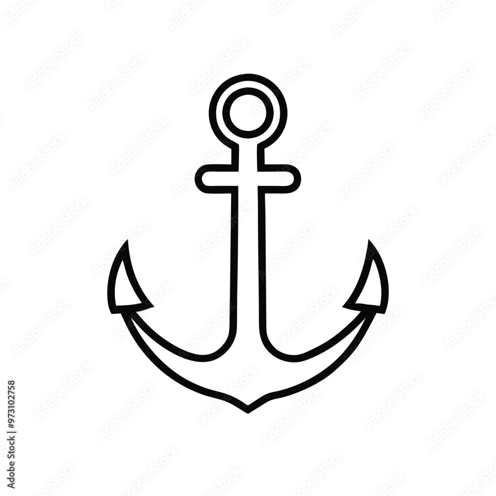 a Anchor icon ,vector illustration silhouette, isolated white background a Anchor icon ,vector illustration silhouette, isolated white background