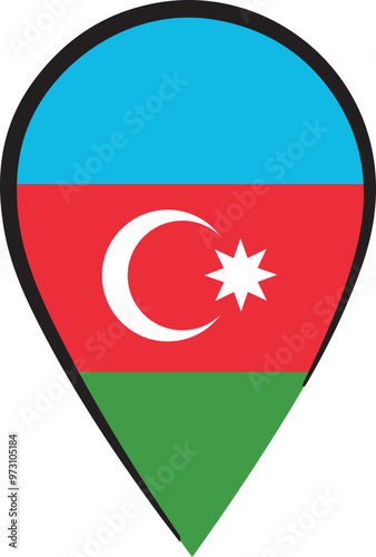 Azeri Flag Pin