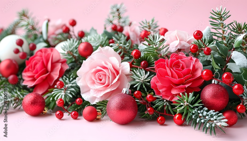 Obraz premium Christmas background in pastel colors.