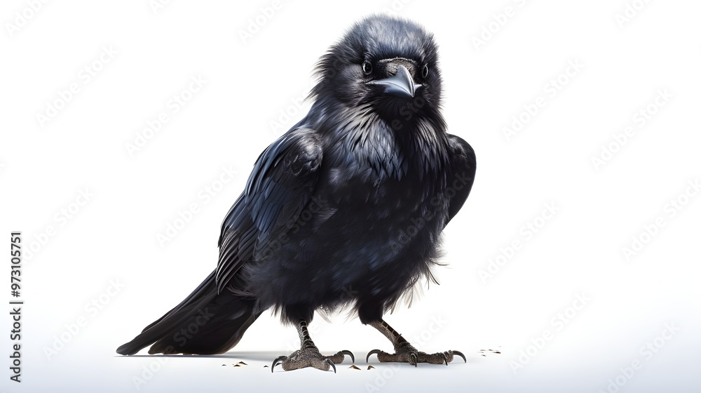 crow on a white background crow on a white background