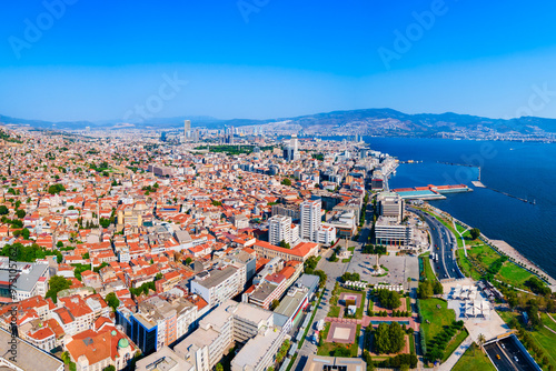 Obraz na płótnie Izmir city centre aerial panoramic view in Turkey w salonie