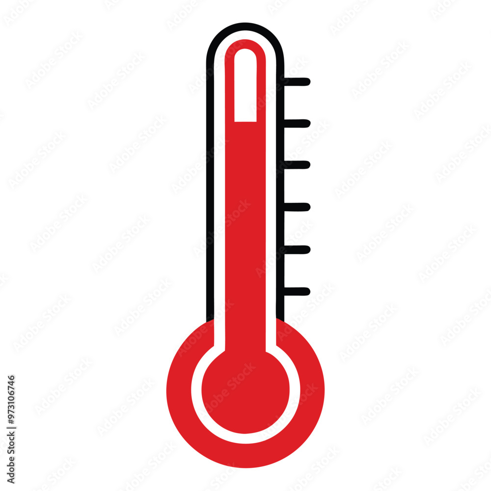 a black and red temperature measuring icon ,vector illustration silhouette, isolated white background a black and red temperature measuring icon ,vector illustration silhouette, isolated white background