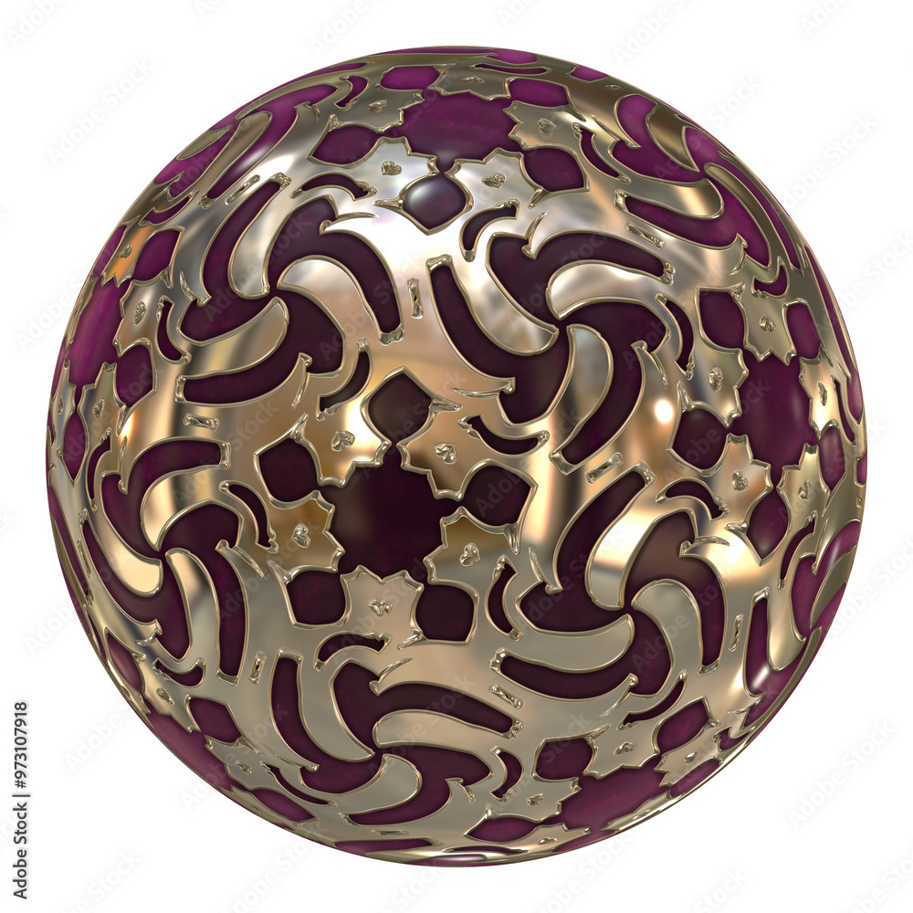 3D sphere with decorative elements, digital illustration art work 3D sphere with decorative elements, digital illustration art work