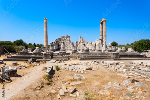 Temple of Apollo ruins at Didyma ancient sanctuary in Didim city in Turkey photo